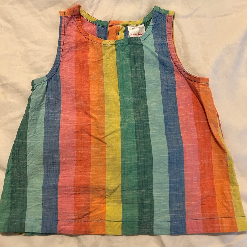 Hanna Andersson muslin rainbow crossback tank top
